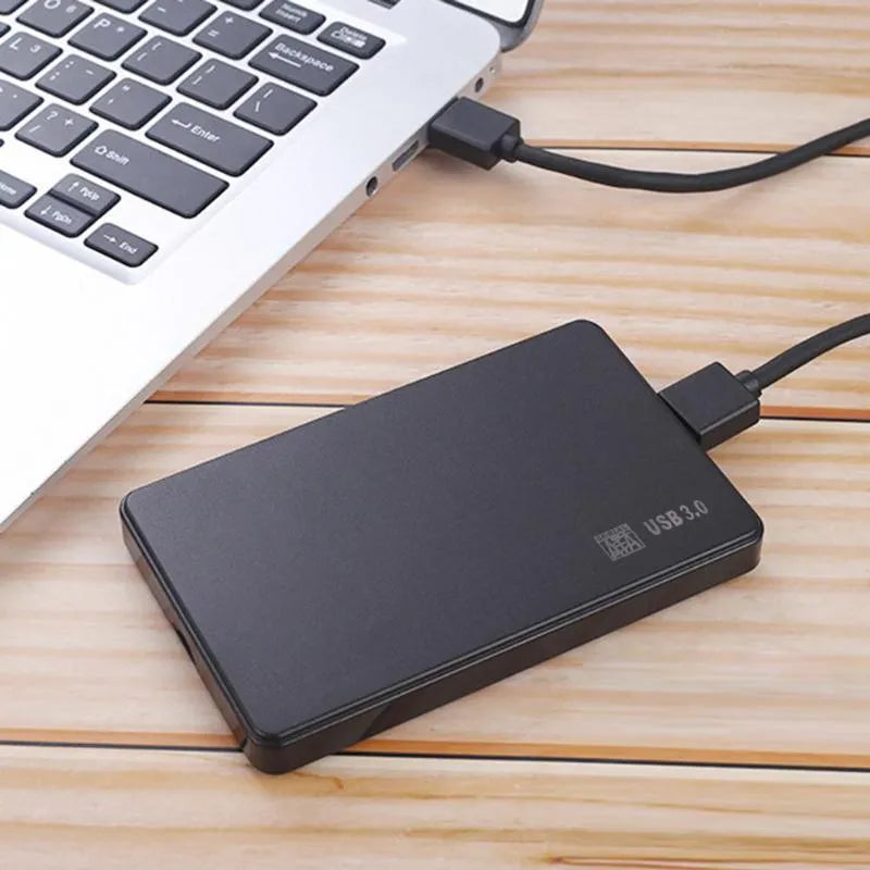 Black SATA hard disk enclosure ABS 120x73mm USB2.0 USB3.0 external drive case with data line