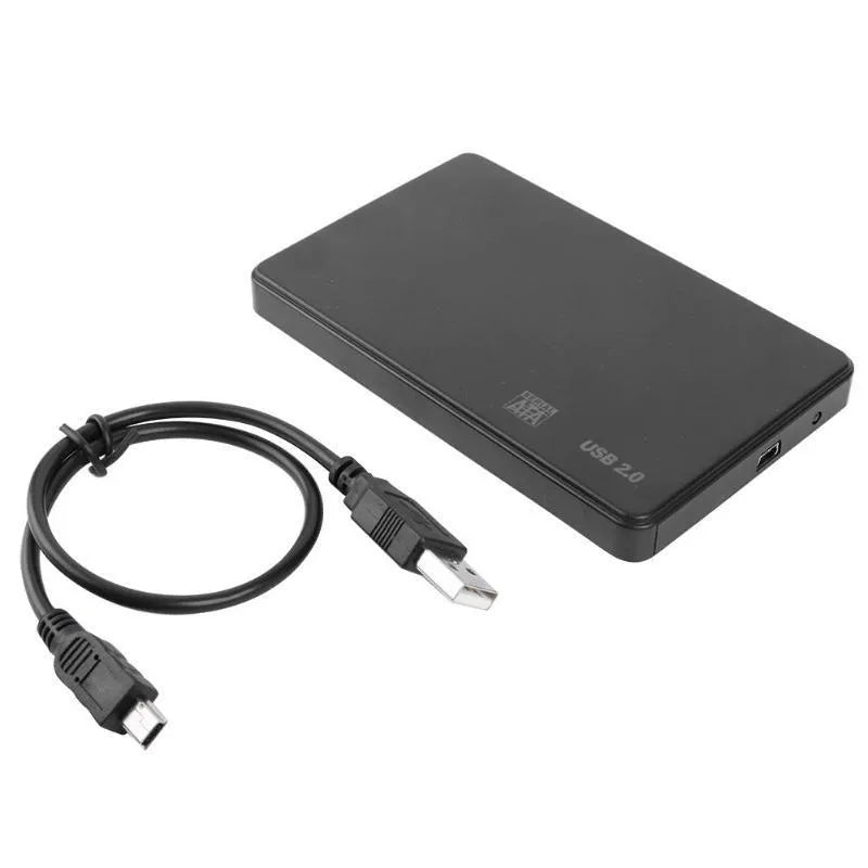 Black SATA hard disk enclosure ABS 120x73mm USB2.0 USB3.0 external drive case with data line