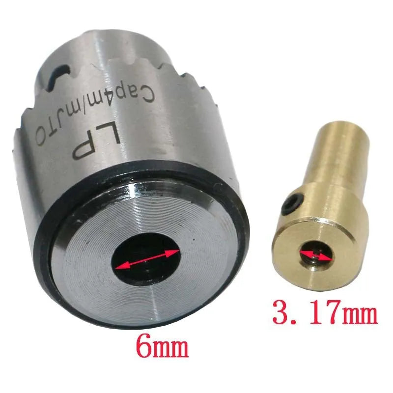 Hard alloy drill chuck with 3.17mm tail hole and sleeve for electric drills