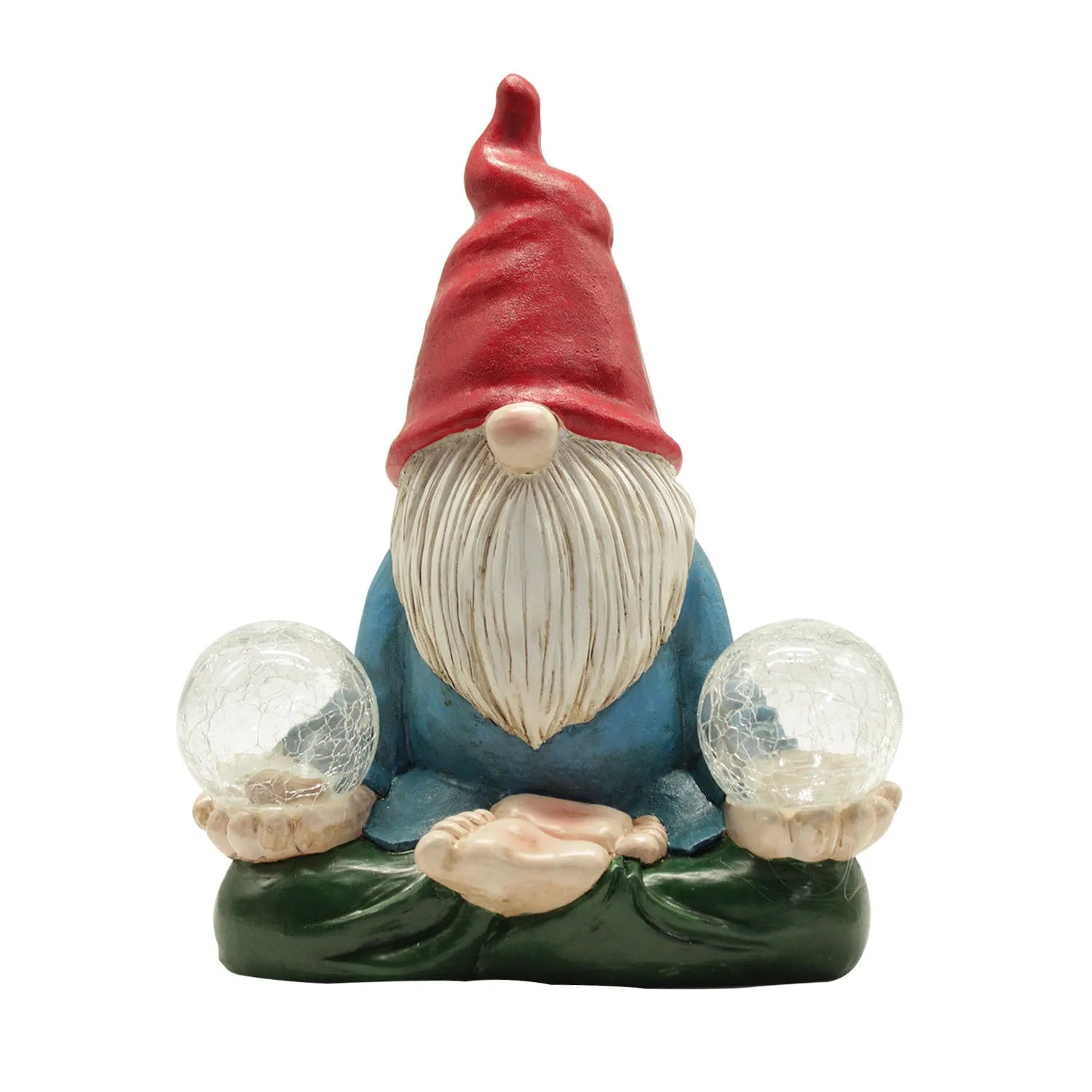 Solar LED resin dwarf doll garden ornament with faceless old man design for outdoor decoration