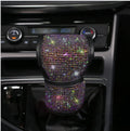 Car gear set with diamond-studded hot drilling handbrake cover and gear grip decoration