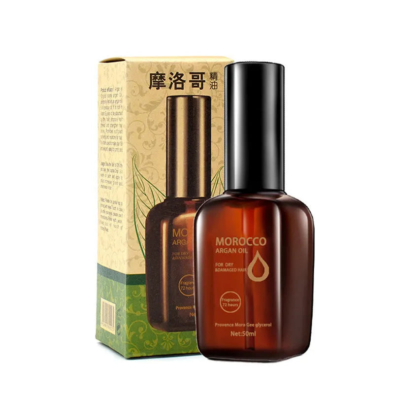 Argan oil hair care leave-in essential oil 50ml, yellow colour, for frizz, split ends and damaged dyes and irons
