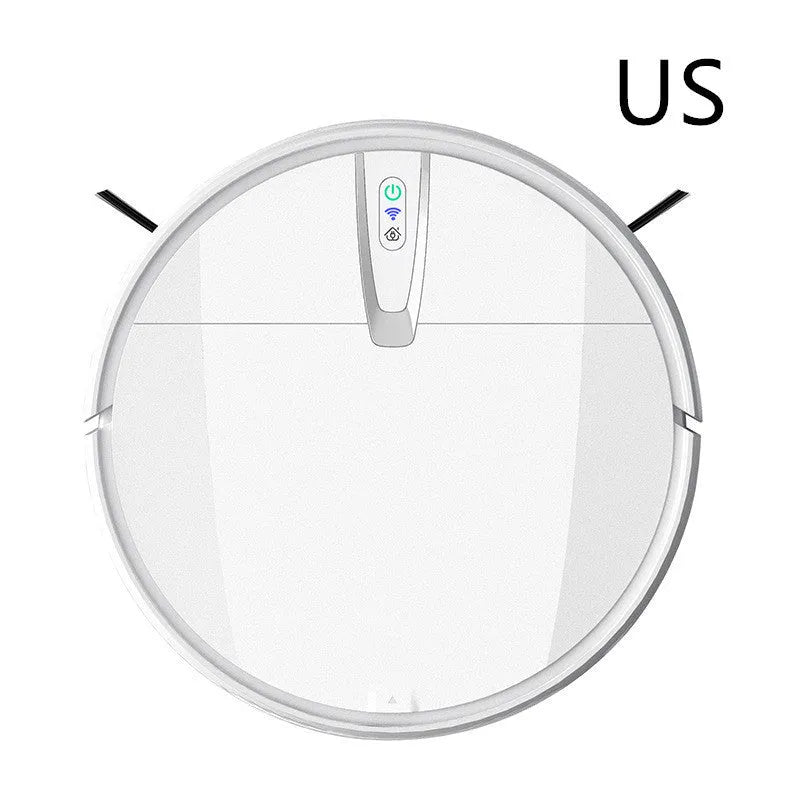 Ultra-thin black and white robotic vacuum cleaner with charging dock and remote control
