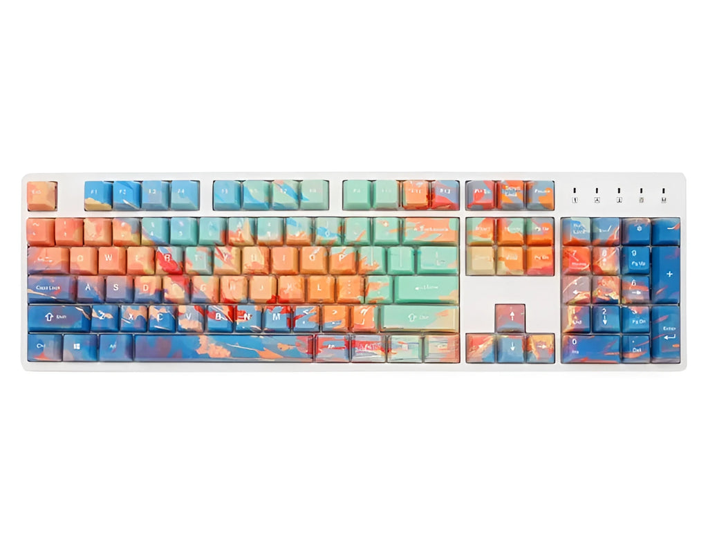 Custom five-sided sublimation sunset colourful OEM keycap for mechanical keyboard