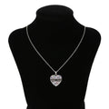 Gold copper heart cubic zirconia pendant necklace on 45+5cm chain
