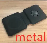 White foldable 2-in-1 magnetic wireless charger for phone and watch, showing 180° hinge.