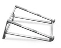 Aluminium alloy laptop stand with increased storage, 22.5 x 21 x 8.5 cm, in dark grey or silver.