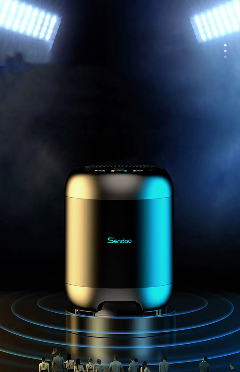 Black or white portable Bluetooth speaker with card reader slot measuring 90x73x73mm with USB charging port