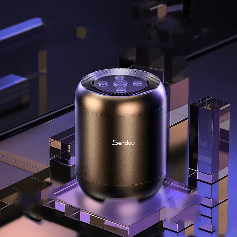 Black or white portable Bluetooth speaker with card reader slot measuring 90x73x73mm with USB charging port