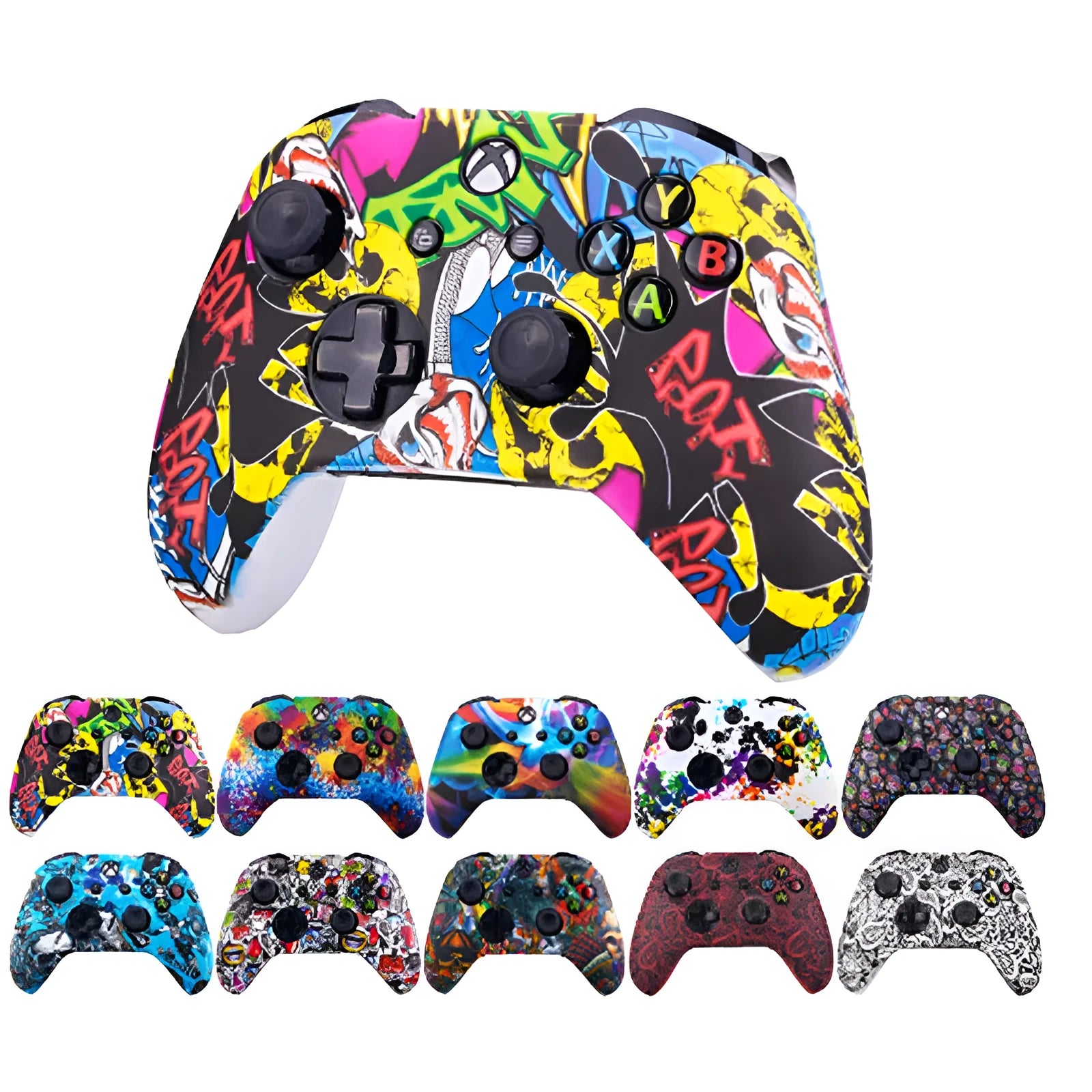 Xbox One silicone controller protective cover in camouflage pattern on a white background