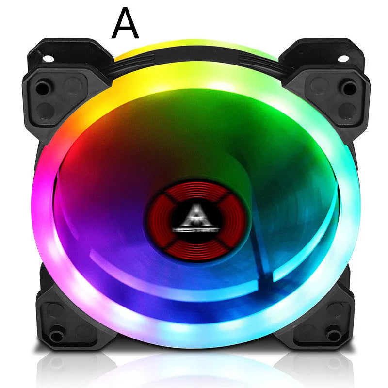 12cm PC chassis fan with camouflage-pattern blades lit by RGB LEDs