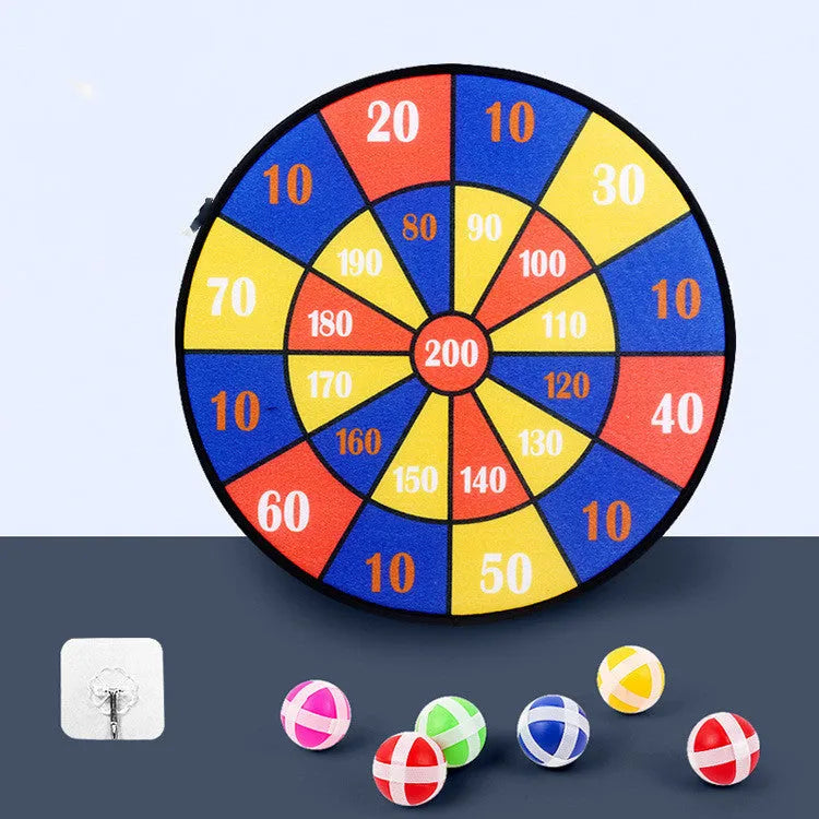 Colourful children's cartoon sticky ball dart board with velcro balls and hook
