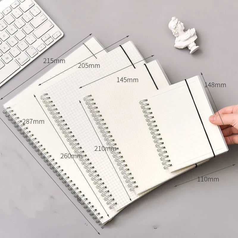 B5 coil grid super thick notebook with PP cover in grid layout