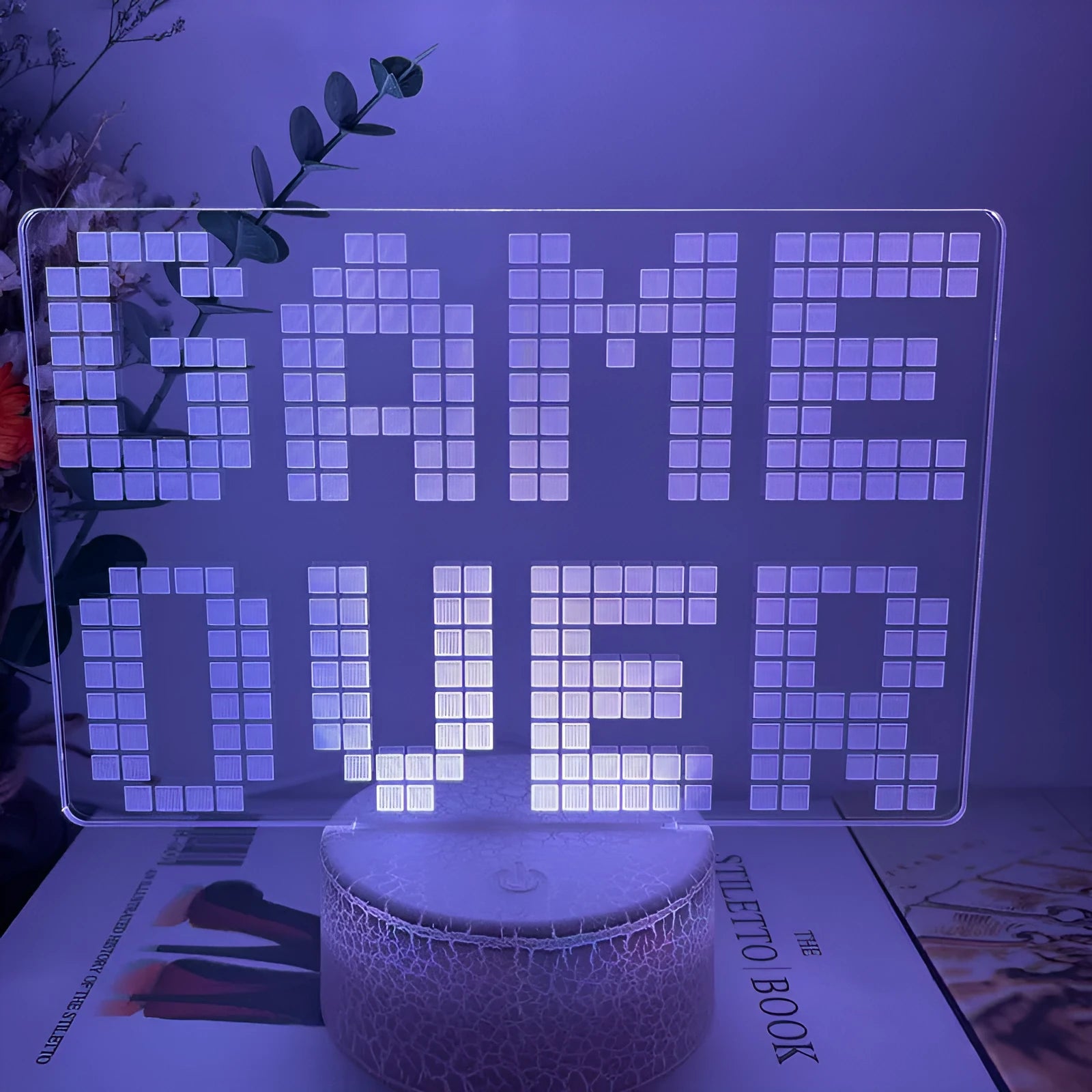 Creative Gamepad shaped 3DLED desk lamp with acrylic shade and touch controls on black ABS base