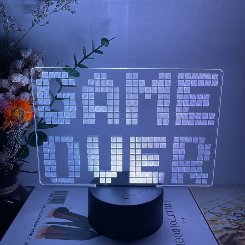Creative Gamepad shaped 3DLED desk lamp with acrylic shade and touch controls on black ABS base