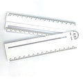 White plastic multi-function set ruler with 30cm straight edge for technical drawing