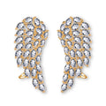 Brilliant cubic zirconia angel wings stud earrings in white gold colour for women AAA zircon geometric shape