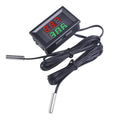 Dual display digital thermometer with red LED readout and waterproof NTC10K temperature probe