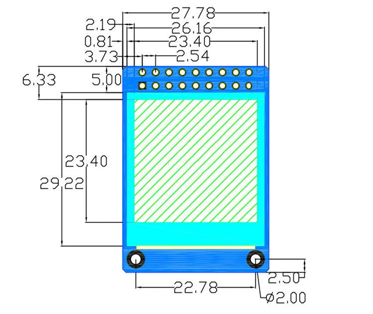 Adafruit 1.3 inch IPS LCD colour display module with 240x240 resolution and 18-pin connector.