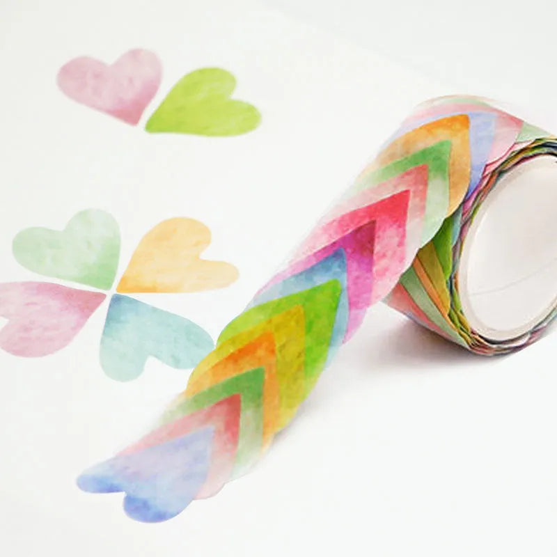 Roll of clover and paper decorative tape for hand book stickers showing colour options