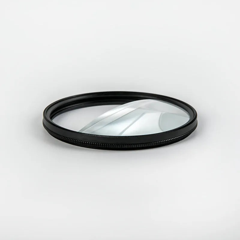 77mm half moon mirror split focus filter for SLR cameras with microfibre cloth and storage bag.