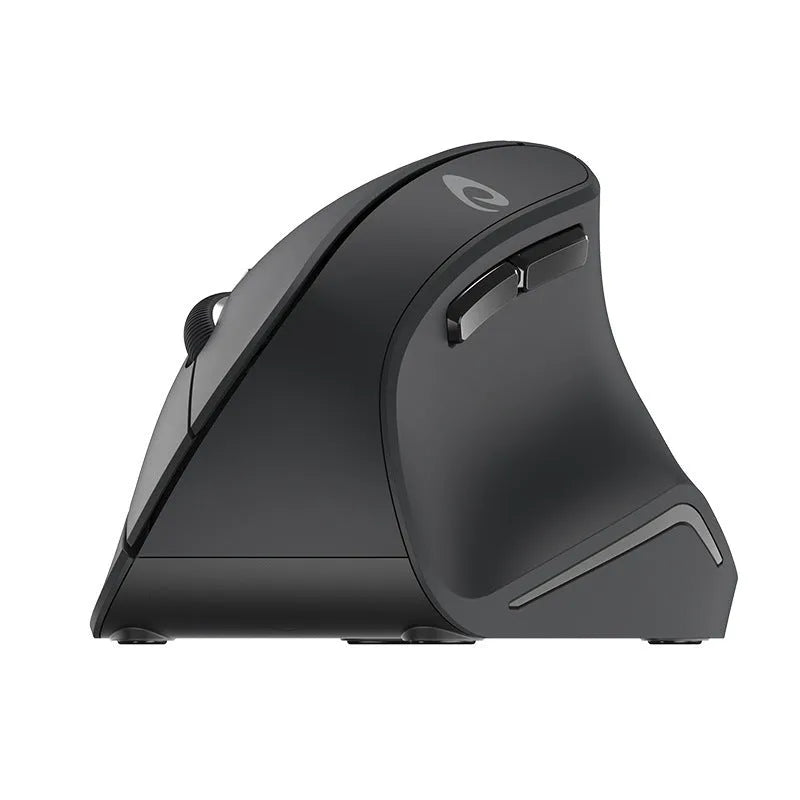 Vertical Vertical 2.4G wireless ergonomic mouse in black with vertical shape and USB receiver