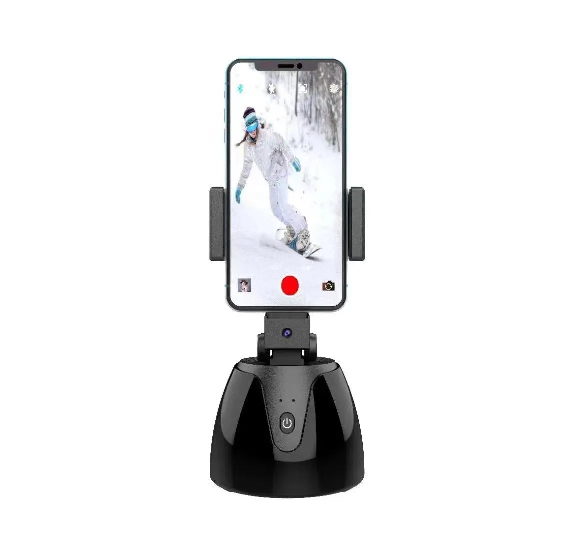 Black 360-degree smart PTZ camera with ABS housing and battery model for indoor surveillance