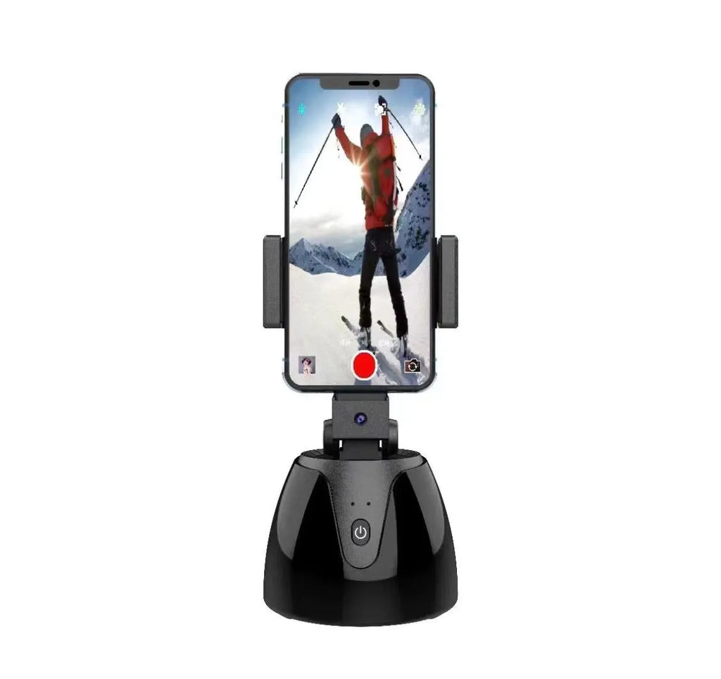 Black 360-degree smart PTZ camera with ABS housing and battery model for indoor surveillance