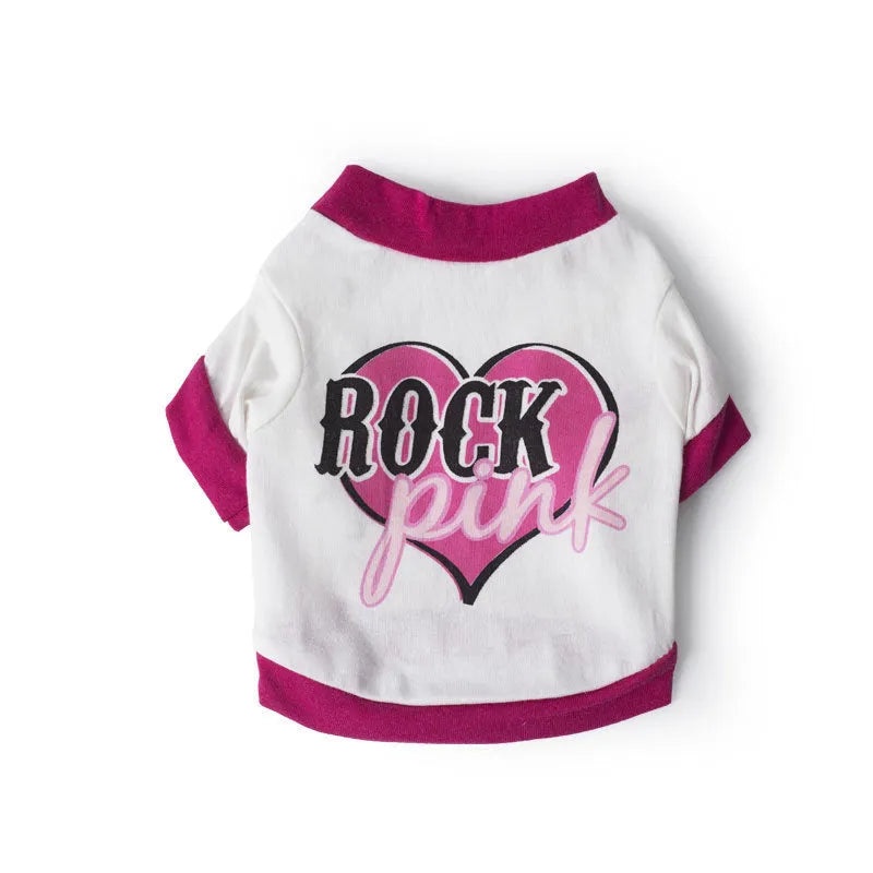 Cotton dog T-shirt leisure style pet clothing available in XS S M L sizes