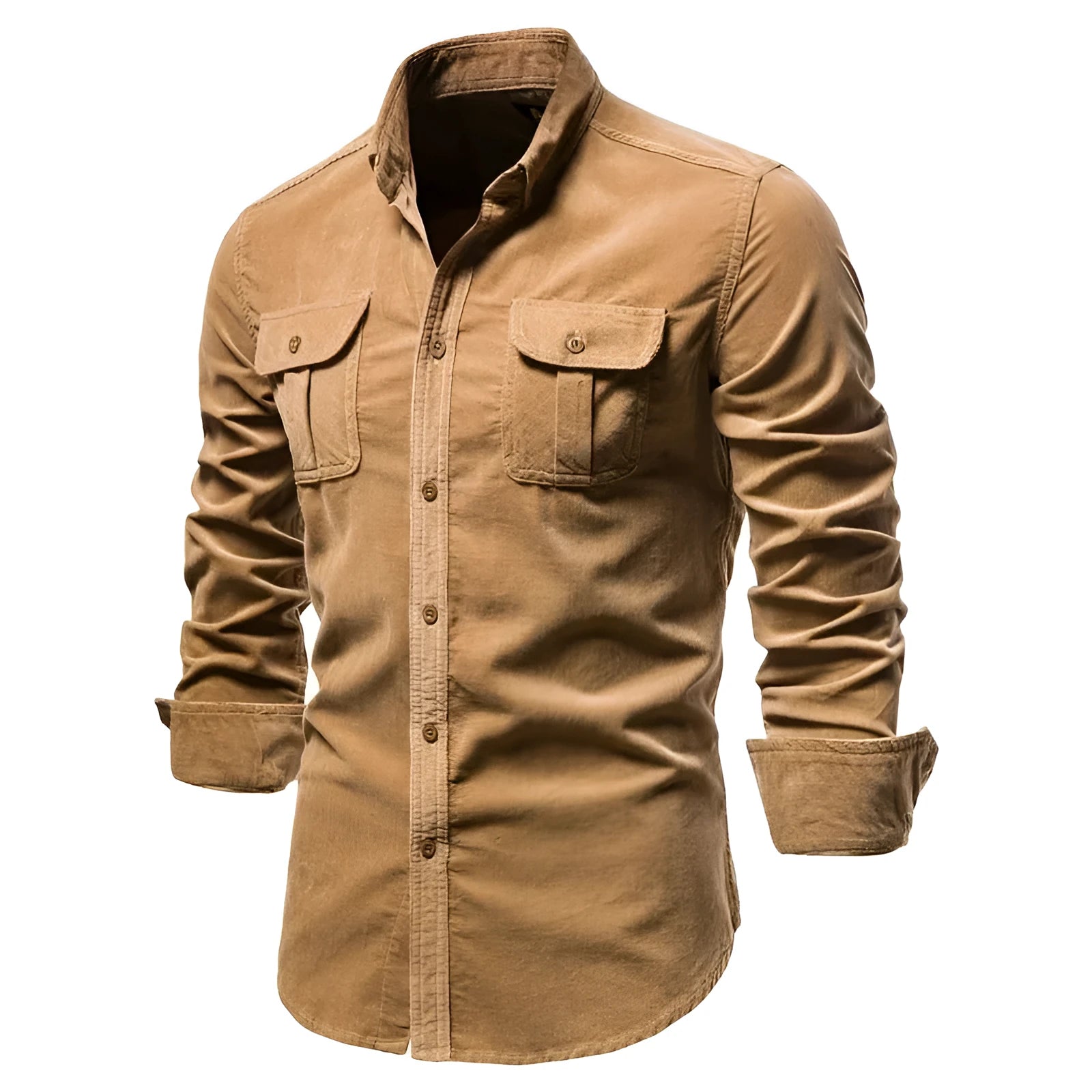 Men's long sleeve linen button-up casual shirt in multiple colour options
