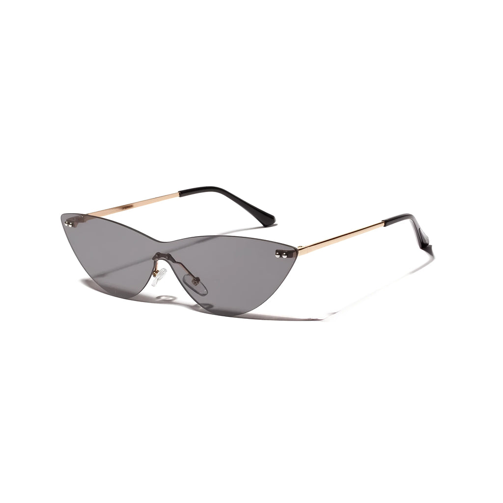 Brown vintage-style metal frame sunglasses for adults with UV400 lenses