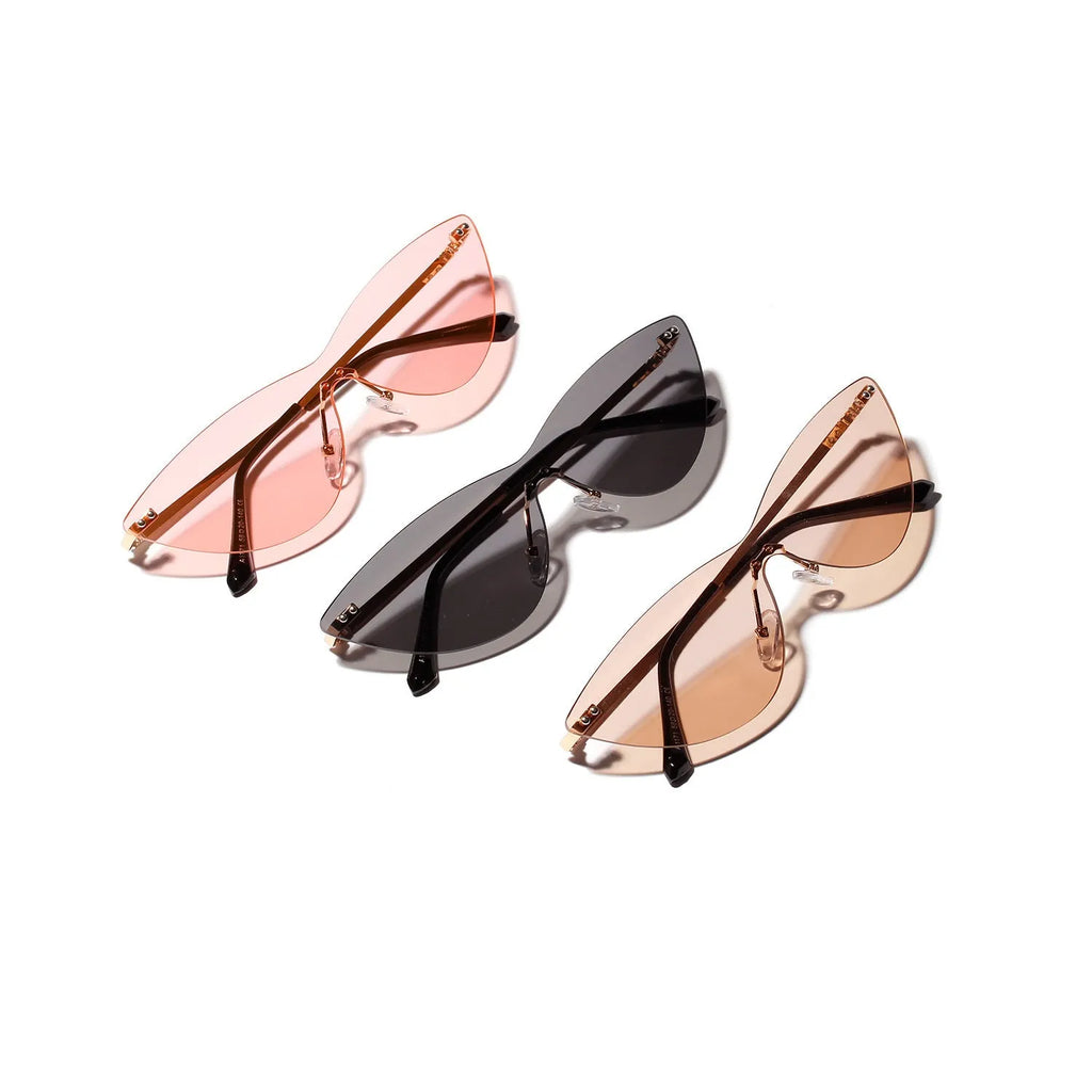 Brown vintage-style metal frame sunglasses for adults with UV400 lenses