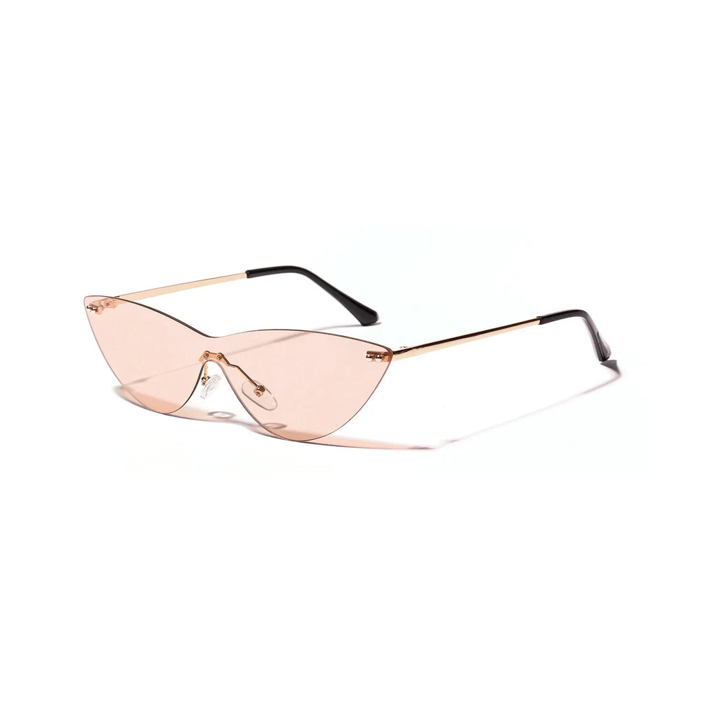 Brown vintage-style metal frame sunglasses for adults with UV400 lenses