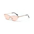 Brown vintage-style metal frame sunglasses for adults with UV400 lenses