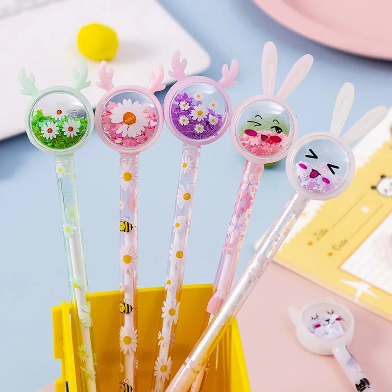 Cute tutu sequin gel pen with black ink 0.5mm tip on white background