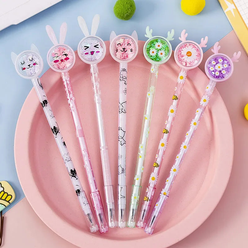 Cute tutu sequin gel pen with black ink 0.5mm tip on white background