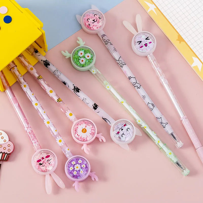 Cute tutu sequin gel pen with black ink 0.5mm tip on white background