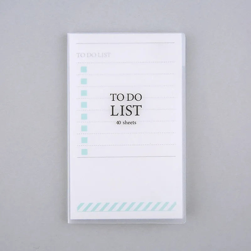 PP frosted notebook with tearable notes in yellow, green, or purple colours measuring 13 x 8 cm