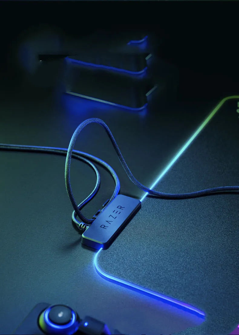 Razer Firefly Hard V2 RGB mouse pad with micro-textured surface and 19 lighting zones