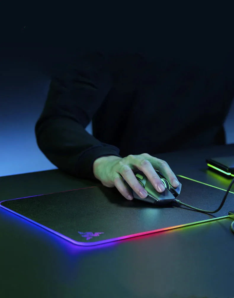 Razer Firefly Hard V2 RGB mouse pad with micro-textured surface and 19 lighting zones