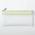 Transparent TPU pencil case for students, large capacity, lightweight, option of beige blue green pink colours