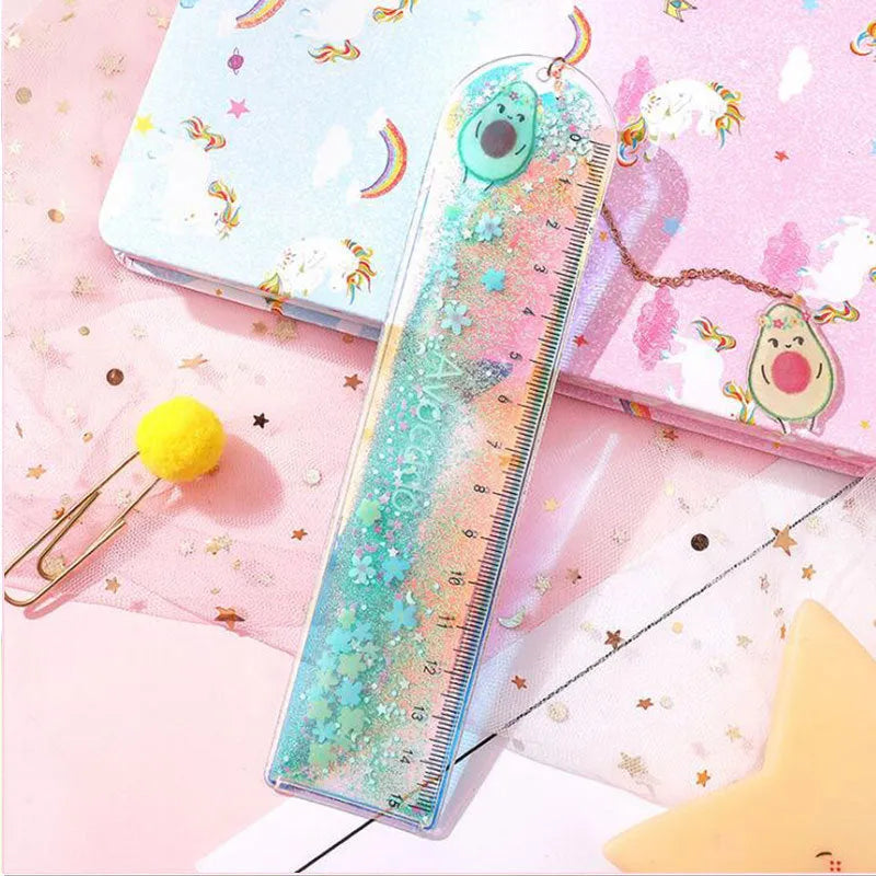 15cm colourful ruler with laser-cut heart designs serving as both measurement tool and bookmark