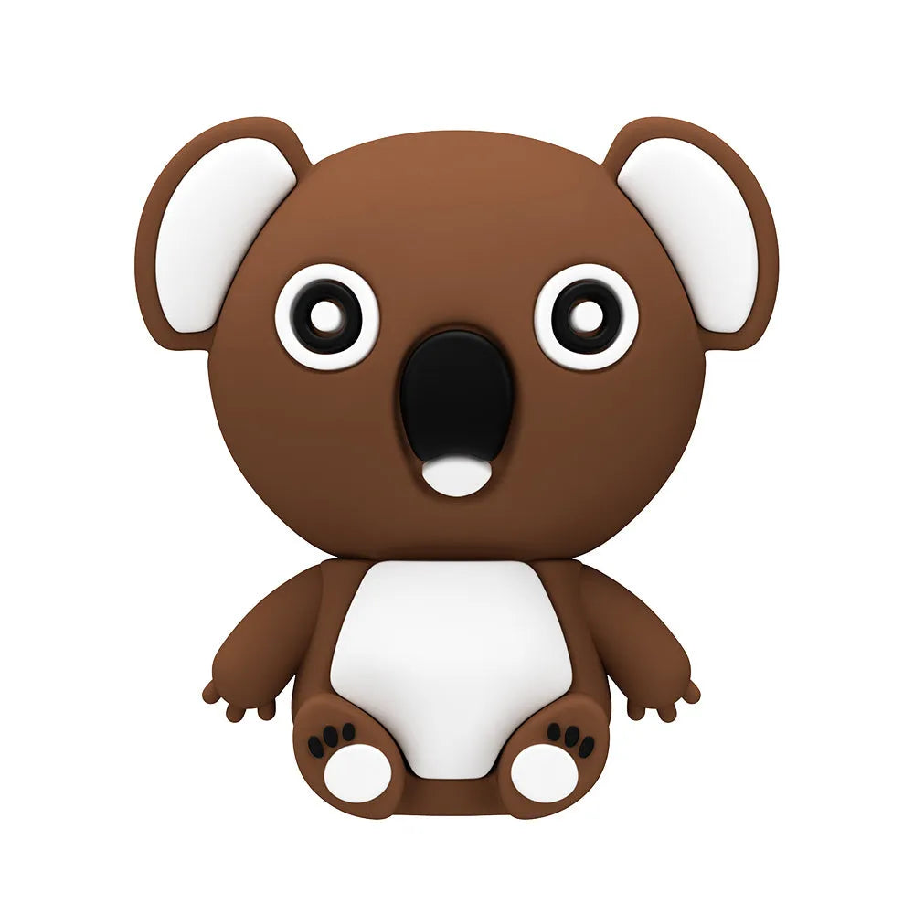 Cartoon silicone USB 2.0 memory drive shaped like an anime koala in brown and grey