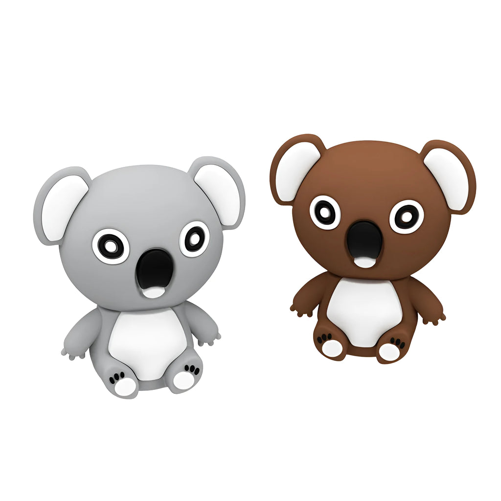 Cartoon silicone USB 2.0 memory drive shaped like an anime koala in brown and grey