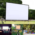 White polyester soft folding projection screen showing 150 inch diagonal size