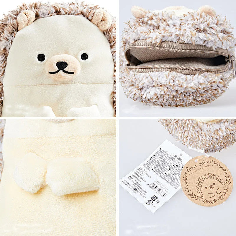 Velvet plush pencil case with creative funny design for boys in available colour options