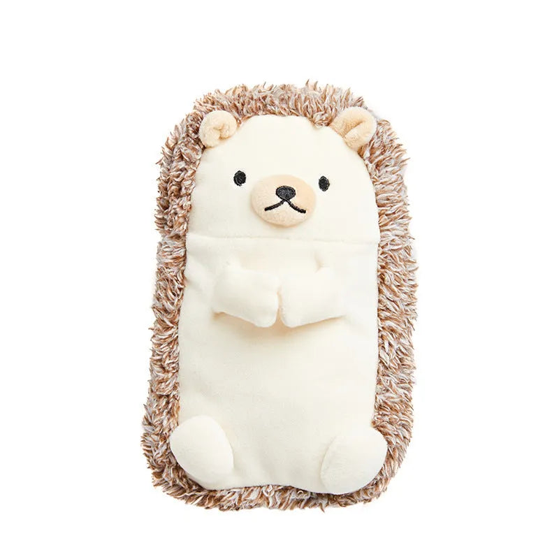 Velvet plush pencil case with creative funny design for boys in available colour options