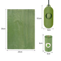 Pack of green biodegradable pet poop bags with dispenser, thick design for dog waste cleanup