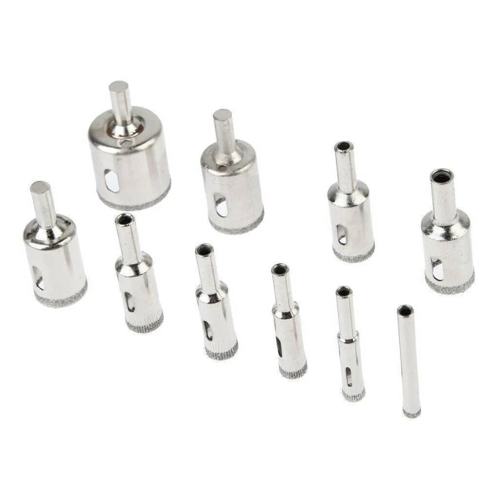 CMCP 15 piece diamond coated drill bit set hole saw tile 6 to 50mm electroplated metal alloy bond