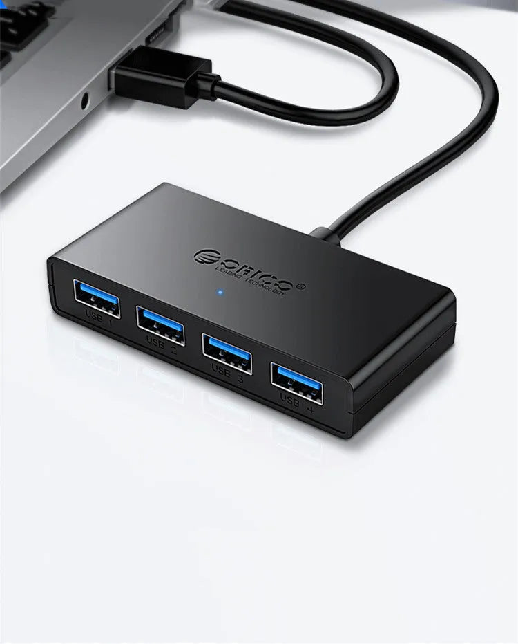 ORICO G11-H4 USB 3.0 hub with four ports and 30cm cable in black